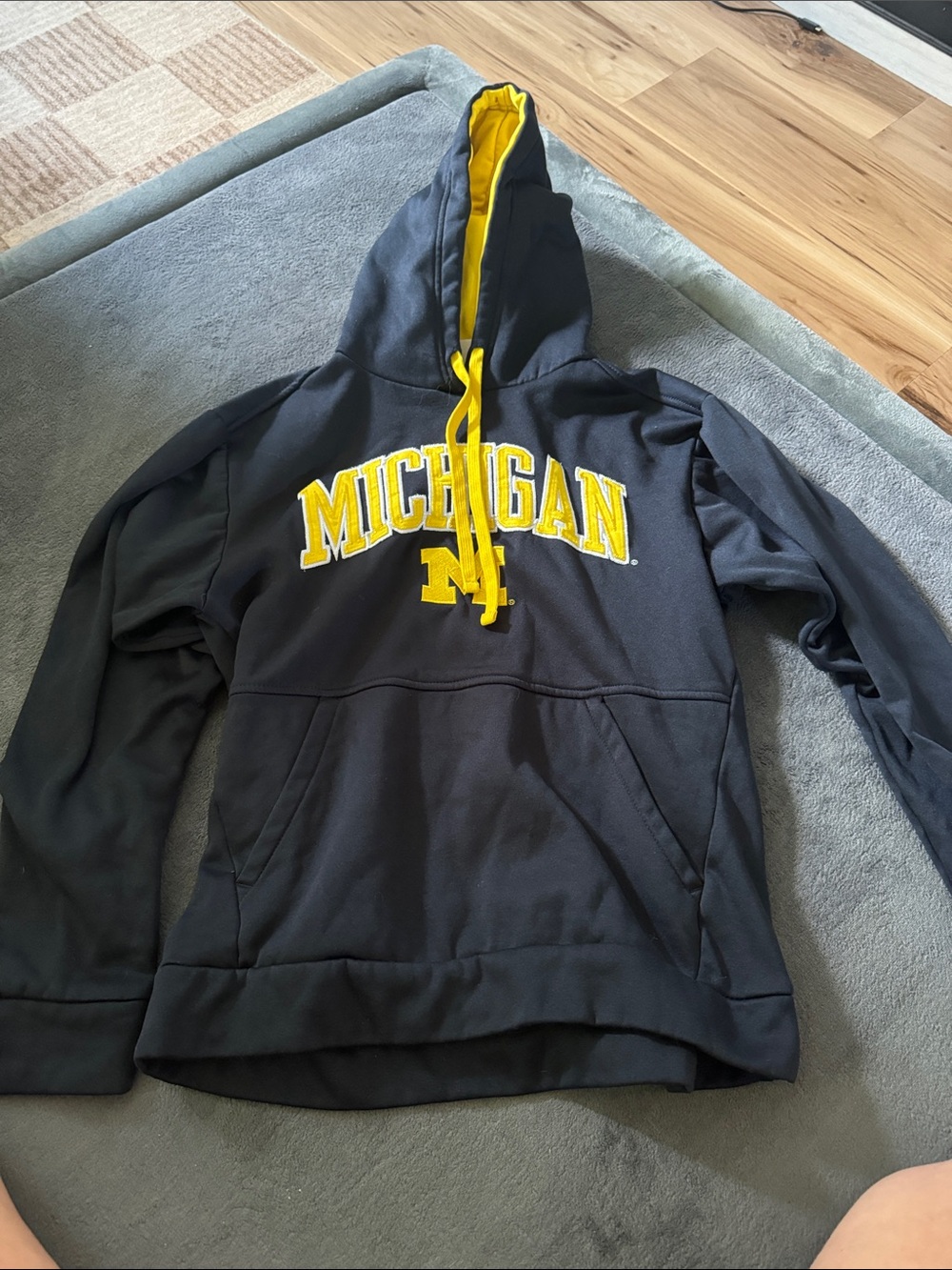 Champion Black and Yellow Michigan Hooded Sweatshirt